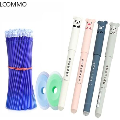 26/52pcs/set Animals Panda Erasable Pen 0.5mm Washable Handle Erasable Pen Refills Rods School Office Supplies Kawaii Stationery