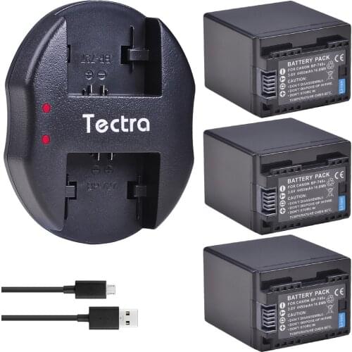 3Pc BP-745 BP 745 Battery + USB Dual Charger for Canon BP-709 BP-718 BP-727 BP-745 BP709 BP718 BP727 BP745 HF406 R306 R32 R30