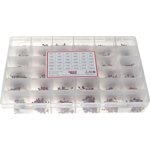 3600pcs 36 specifications 1pF-100nF 50V ceramic chip capacitors inline magnetic chip ceramic dielectric capacitor boxed