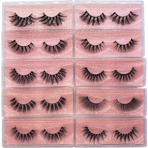 Wholesale Eyelashes Fluffy 3D Mink Lashes Bulk Natural False Eyelashes Volume Makeup Eye Lashes In Bulk