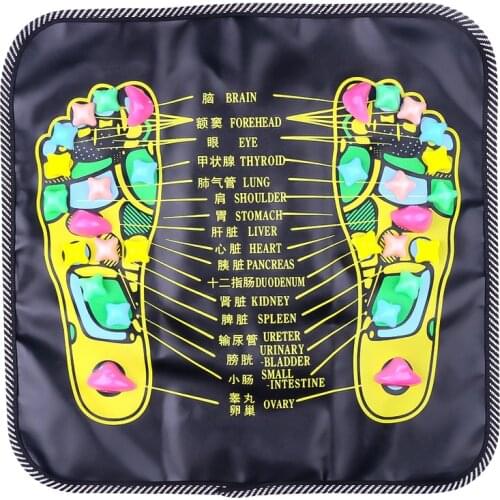 Acupressure Mat Acupuncture Cobblestone Colorful Feet Reflexology Walk Stone Square Relief Walk Massager Mat Health Care