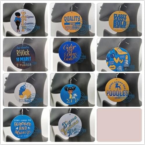 Free Shipping! newest Earrings Sigma Gamma Rho wooden earrings