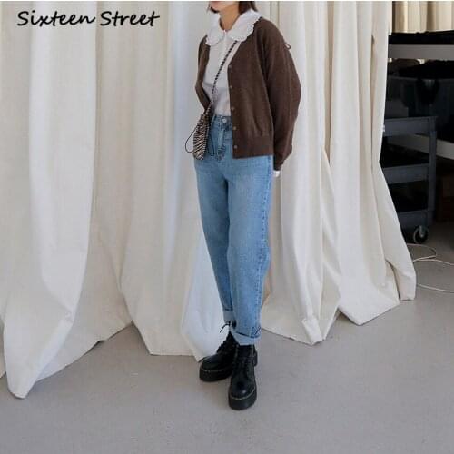 Cargo Pants Women Boyfriend Jeans for Women Vintage Denim Y2K Aesthetic Casual Style Fashion Streetwear Ankle-Length NEW 2021