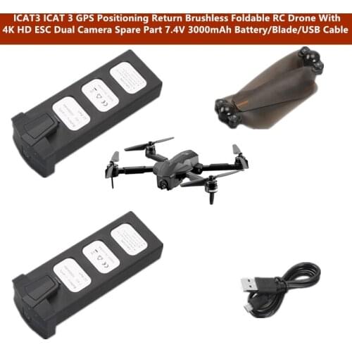 ICAT3 ICAT 3 Brushless 4K GPS Smart Return RC Drone 7.4V 3000mAh Battery/Propeller/USB Charging Line Spare Part For ICAT3 ICAT 3