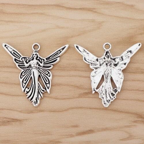 20 Pieces Butterfly Angel Fairy Charms Pendants Beads for Jewellery Making Findings 39x37mm