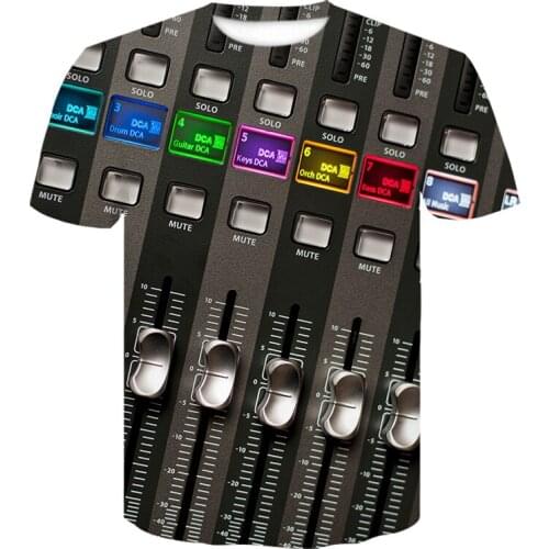 Summer DJ LED Light T-shirt Punk Clothing CD Streetwear Tshirt For Men Women Funny Casual 3d Printed T shirt Casual Tops Tees