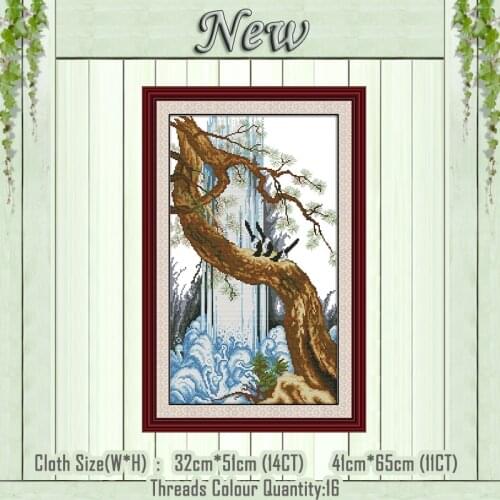 Magpie on a Willow Branch painting counted printed on the canvas DMC 11CT 14CT kit Chinese Cross Stitch embroider needlework Set