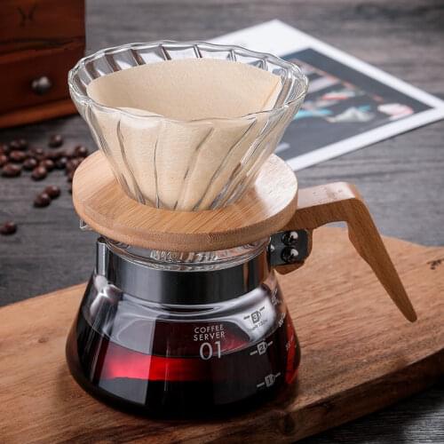 Coffee Set Three-piece Set Pour Over Coffee Dripper Glass Server Coffee Pot Coffee Kettle Brewer Barista Percolator Maker