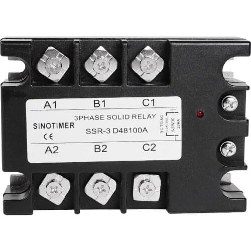 SSR Controller 100A 3 Phase Solid State Relay D48100A DC-AC 30-480V AC Output Module Switch Relay