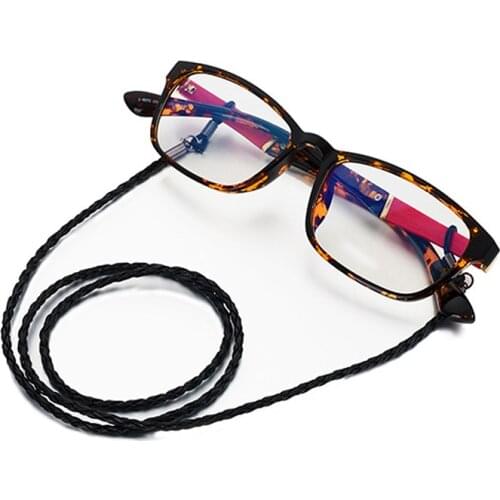 Leather Rope Sunglasses Chain Chic Thick Twist Eyewear Braid Glasses Lanyard Strap Necklace Non-Slip Eyeglass Accessories
