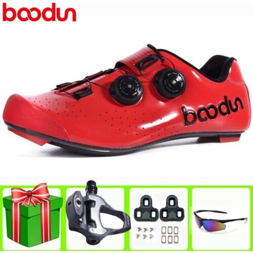 Boodun Road Bike Shoes Men Sneakers Women Pedals Glasses Carbon Fiber Self-locking Breathable Sapatilha Ciclismo Bike Bicicleta