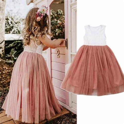 2020 New Toddler Kid Baby Girl Dresses Princess Pageant Party Lace Tutu Dress Sundress 2-7Y Girls Clothing