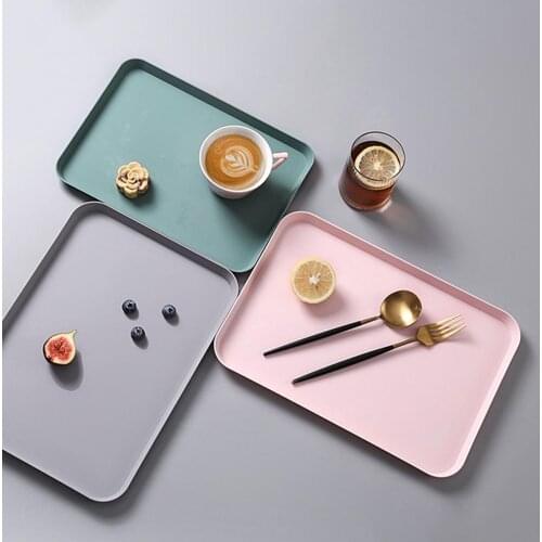 1PCS Nordic Simple Rectangular Fruit Dessert Plastic Storage Tray Kitchen Supplies Convenient Useful Popular Tray Storage Tools