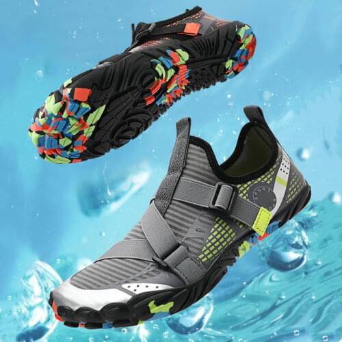 New Outdoor Upstream Aqua Shoes Men Slip-On Trail Trekking Water Shoes For Jogging Rubber Platform Sports Shoes For Male Drive