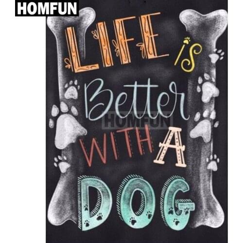 HOMFUN Full Square/Round Drill 5D DIY Diamond Painting "Bone text" Embroidery Cross Stitch 5D Home Decor Gift A02205
