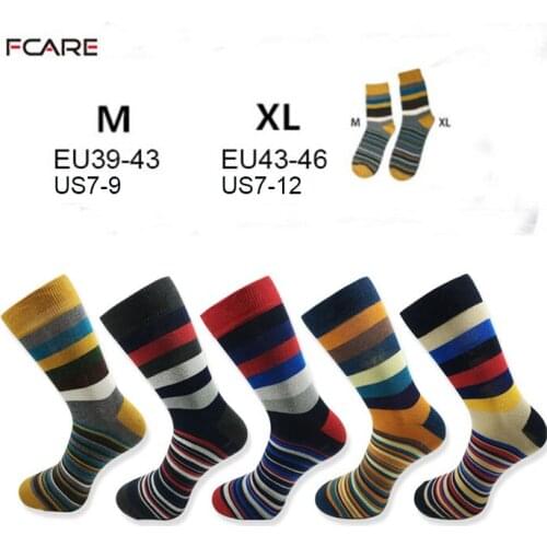 10PCS=5 pairs men stripe colorful fashion socks crew dress socks happy Funky Colorful Argyle Striped