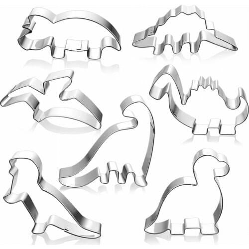 New Stainless Steel Biscuit Mould Dinosaur Shape Fondant Cake Mold DIY Sugar Craft Jurassic 3D Pastry Cookie Cutters Cake Tools
