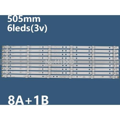 New KIT 9 LED backlight strip 8A+1B=9PCS for Phili ps 49“ tv 49pfg5001 / 78 49pfg5001
