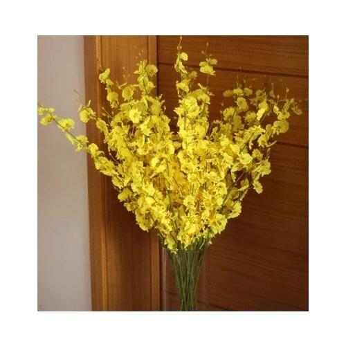 Dance orchid imitation flower/false flower silk flower living room decoration yellow Wenxin orchid landing flower