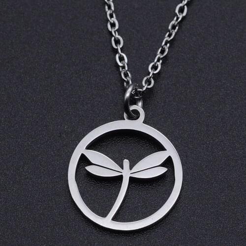 Dragonfly Stainless Steel Charm Necklace for Women Dropshipping Accept OEM Order Dainty Steel Necklaces