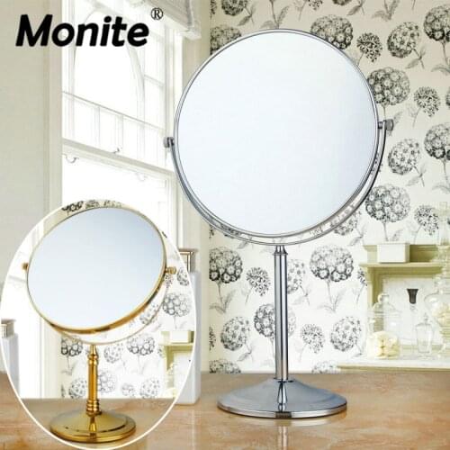 Monite Portable Led Lighted Makeup Vanity Compact Women Pocket Mirrors 3X Magnifying Vanity Cosmetic Hand Mirror Deck Mount