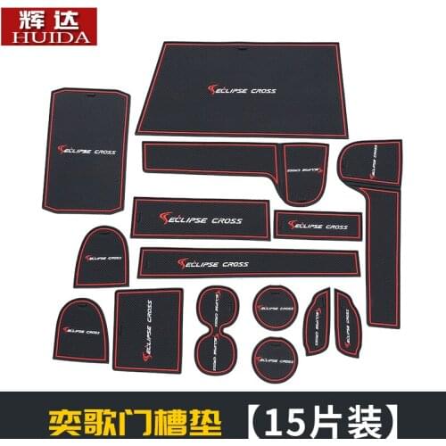 For Mitsubishi Eclipse Cross 2018 2019 Gate Slot Pad Non-slip Cup Mats Anti Slip Door Groove Mat Sticker Car-covers