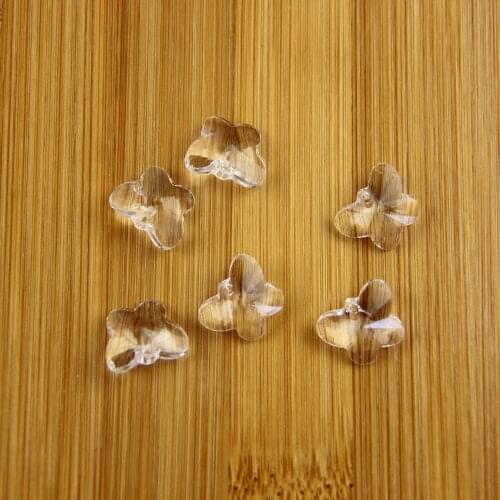 Clear 14mm Crystal Butterfly Shape Beads Glass Octagon Beads Pendants 200PCS In One Hole For Wedding/Home Decoration