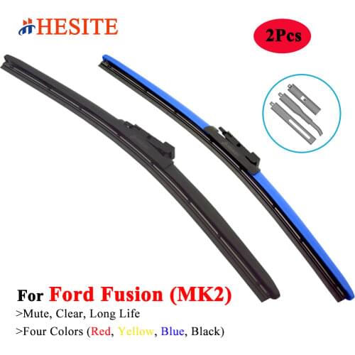 HESITE Colorful Car Wiper Blade Red For Ford Fusion Mondeo Hybrid S Sport 2014 2015 2016 2017 2018 2019 Models Windshield Wipers