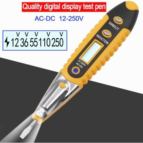 Contact Tester Pen 12-220V AC Voltage Detectors Tester Meter Volt Current Electric Test Pencil Dc Voltmeter Digital