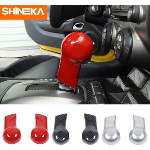 SHINEKA ABS Car Gear Shift Lever Knob Head Decoration Cover Trim Stickers Accessories For Chevrolet Camaro 2010-2015 Car Styling