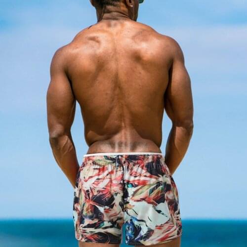 New Men Swim Shorts Quick Dry Summer Beach Board Swimwear Fashion Hawaii Print Shorts Lining Swimming Trunks Shorts Men Clothing