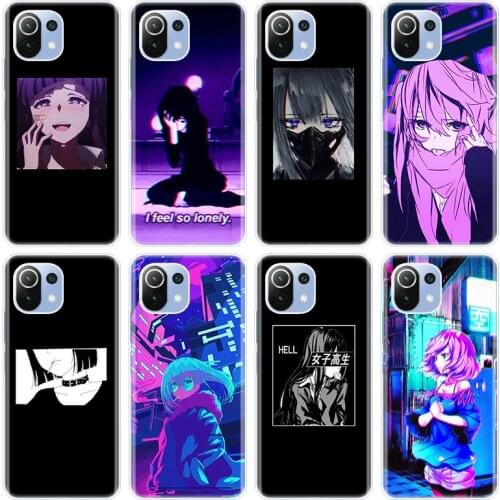 LEWD Sad Japanese Anime Silicone Case for Xiaomi Mi POCO X3 NFC M3 F3 11X 11i 11 Ultra Note 10 S 10i 10T Pro 11 Lite Soft Cover