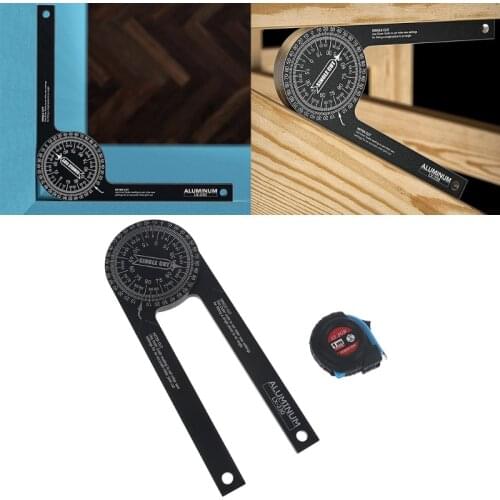 Aluminum Alloy Miter Saw Protractor with Measure Tape Digital Angle Finder Woodworkers Edge Rule Crown Molding Drop shipping