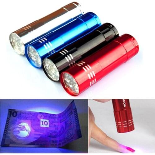 Mini 9 LED Lights Flashlight UV Lamp New Portable Nail Gel Mask Fast Drying Manicure Tool Nail Dryer