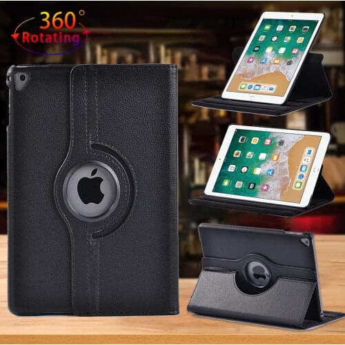 For Apple Ipad 5th/6th/iPad Air 1/Air 2/iPad Pro 9.7 Inch 360 Rotating Pu Leather-Automatic Wake-Up Tablet Case + Stylus