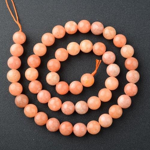 High Quality Natural Genuine South Africa Orange Pink Calcite Round Jewellery Loose Ball Beads 6mm 8mm 10mm 15"