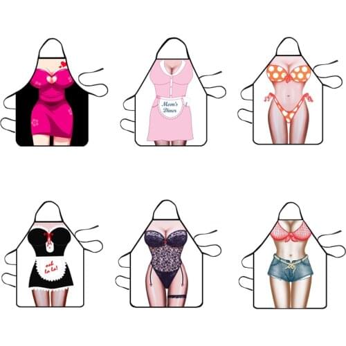 Funny Kitchen Apron Digital Printed Sexy Naked Men Aprons Super muscle Hero Pattern Dinner BBQ Barbecue Cooking Uniform