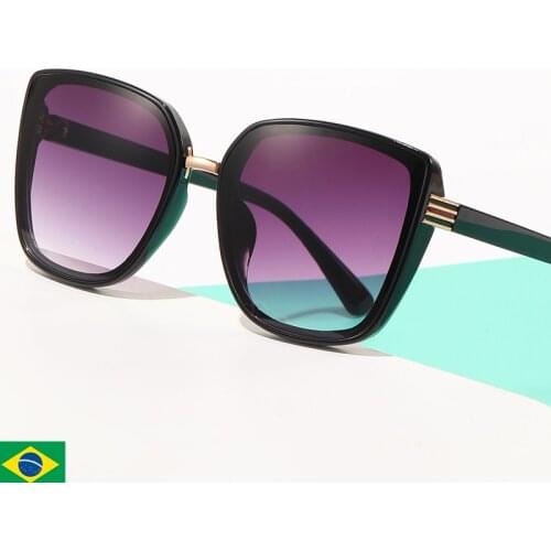 Brand Design Oversized Square Sunglasses Personalized Temples Luxury Cat Eyes Gradient Sunglasses for Women UV400 2809