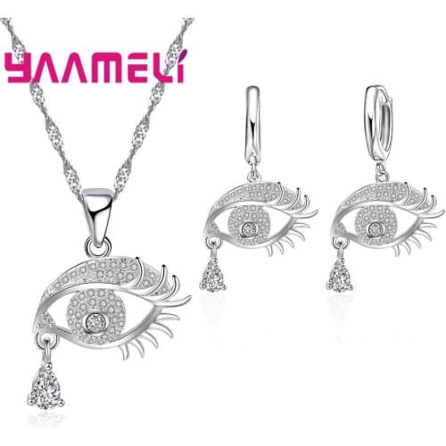 Retro Stylish 925 Sterling Silver Choker Necklace Earrings for Women Cubic Zircon Crystal Stone Party Jewelry Gift Sets