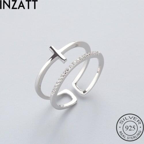 INZATT OL Geometric BRidal Cross Ring 925 Sterling Silver For Women Birthday Party Fine jewelry New 2018 Accessories
