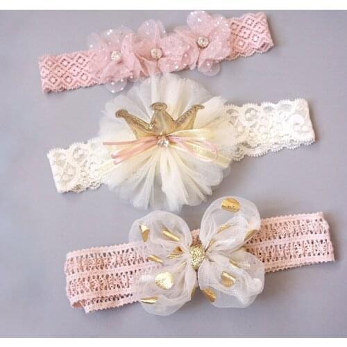 3 Piece Baby Headbands Headwear Girls Bow Knot Hairband Baby Headband Flower Girls Bows Toddler Hair Bands for Baby Girls Kids