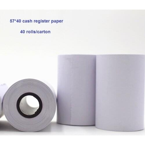 57*40 cash register paper small roll for pos 58mm receipt printer 57mm thermal machine printing pos printer paper rolls