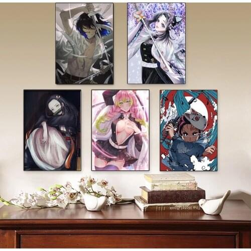 5D DIY Diamond Painting Demon Slayer Kimetsu No Yaiba Anime Full Square Drill Diamond Embroidery Mosaic Home Decoration
