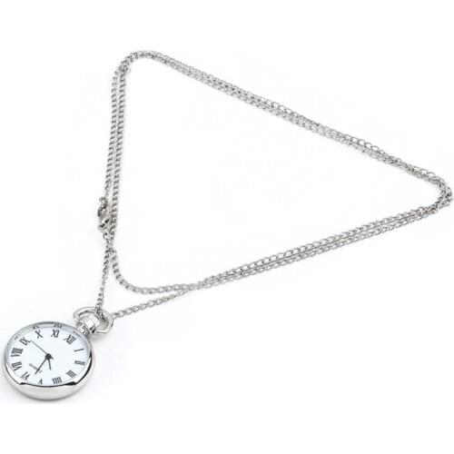 Ashion 37CM Fob Chain Smooth steel Quartz Pocket Watch Vintage Roman Nmber Dial Pendant Fob Watch Gifts Clock