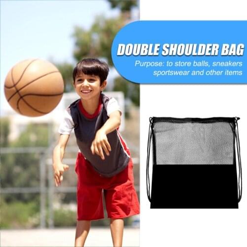 Black Basketball Mesh Bags Portable Outdoor Sports Training Bag Multi-function Volleyball Storage Net Pouch Organizer