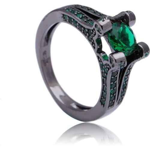 Black Wedding Rings with green stone factory Distribution luxury Engagement Ring gift design jewelry new fashion PROMISE RING
