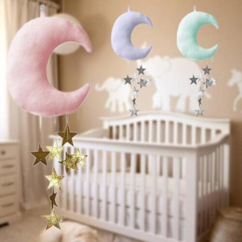 Nordic Style Baby Pillow Moon Star Shape Hanging Decor Kids Bedroom Home Wall Hanging Decoration Ornaments Photograph Props Toys