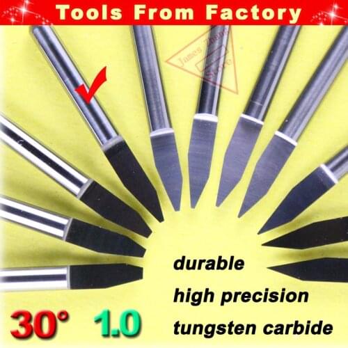 10pcs New Carbide PCB CNC Engraving Machine Router V Bits 30 Degree 1.0mm HUHAO # J3.3010