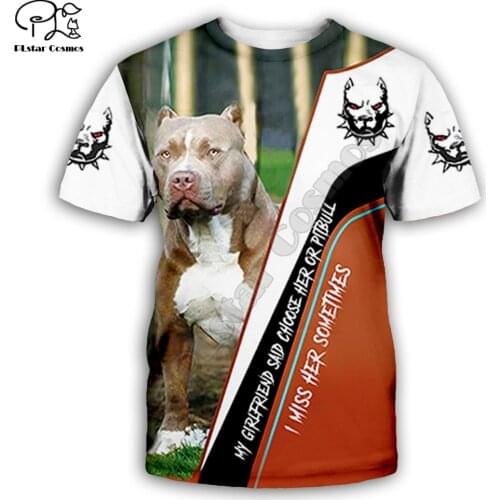Funny pitbull Dogs 3D full printing fashion t shirt Unisex hip hop style tshirt streetwear casual summer drop shipping