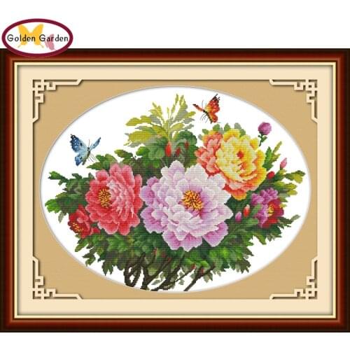 GG Fragrance Filling The Courtyard Pattern Handicraft Painting 11CT 14CT Needlework Set Embroidery Cross Stitch Kits Home Decor